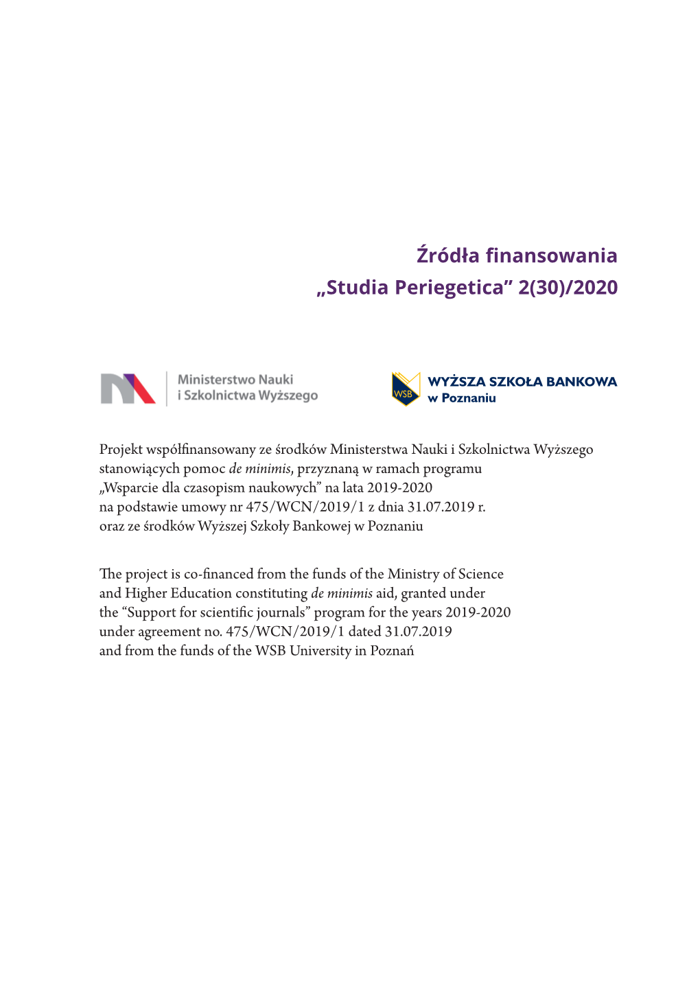 Studia Periegetica” 2(30)/2020