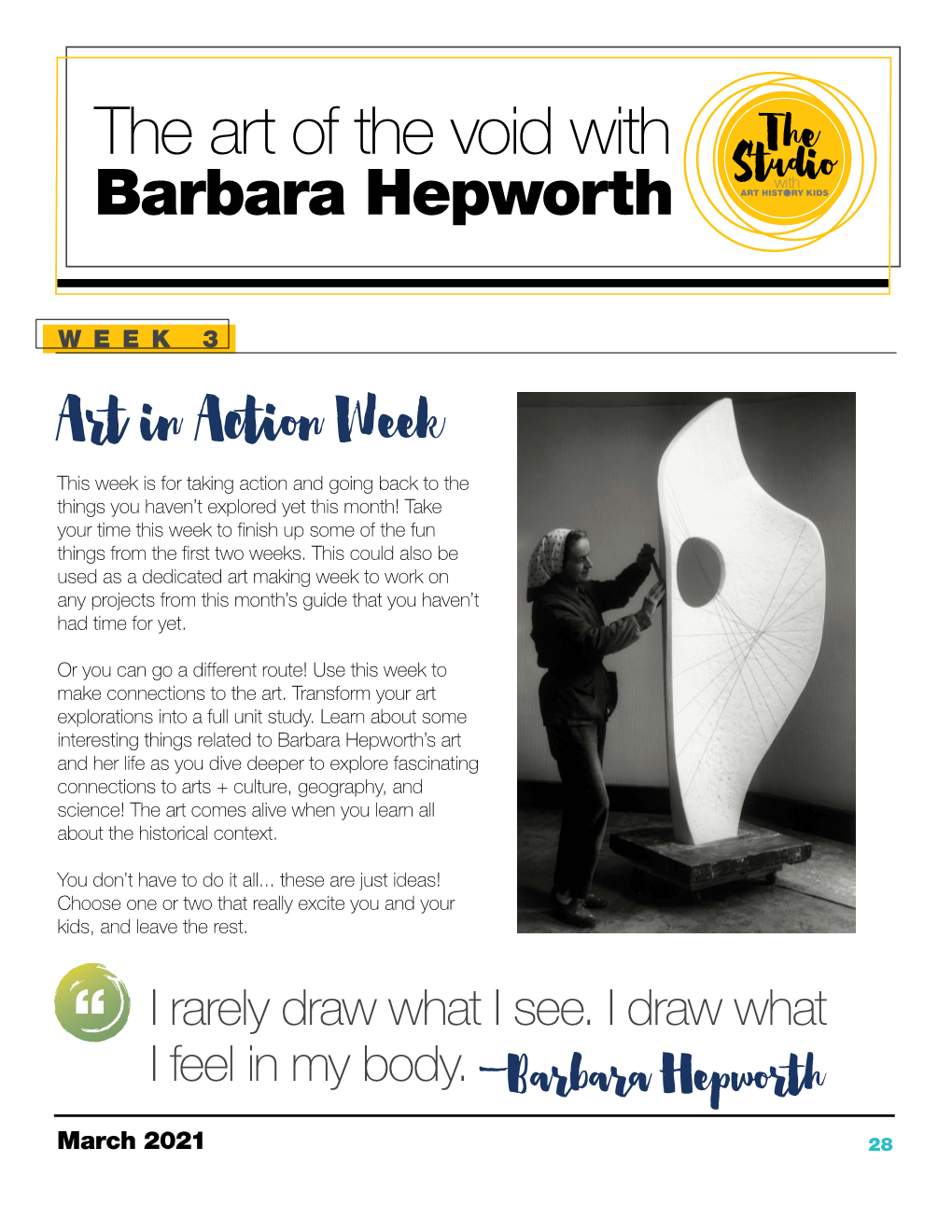 The Art of the Void with the Studiowith Barbara Hepworth ART HIST RY KIDS