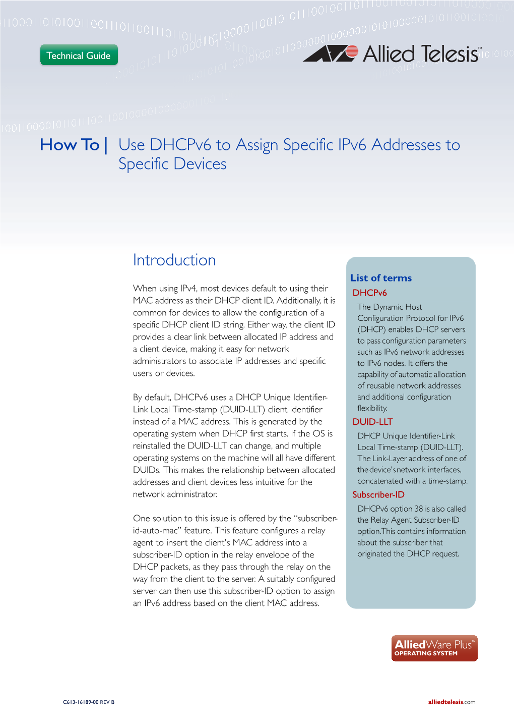 How to Use Dhcpv6 to Assign Specific Ipv6 Addresses to Specific