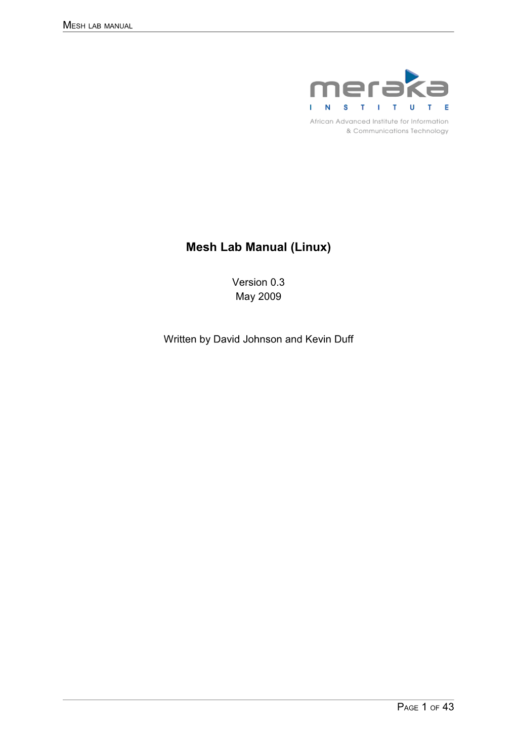 Mesh Lab Manual