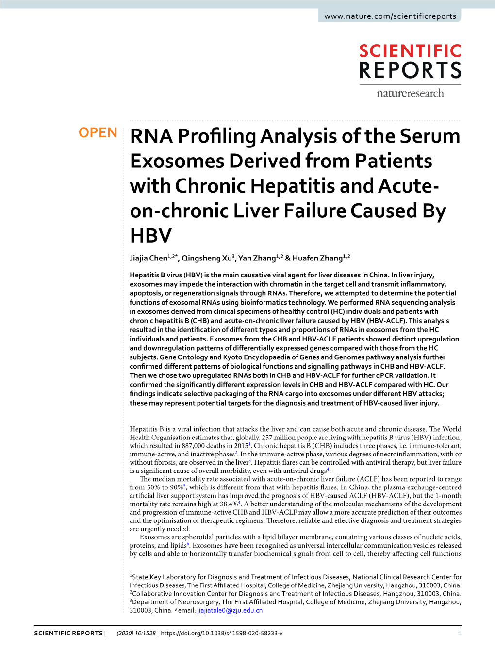 RNA Profiling Analysis of the Serum Exosomes Derived from Patients