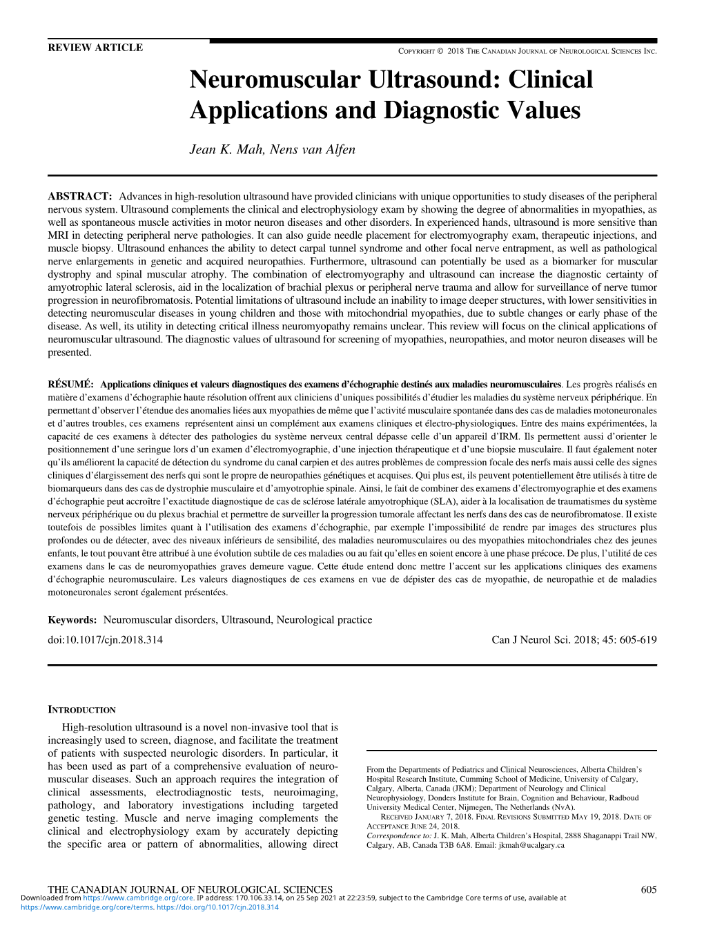 Neuromuscular Ultrasound: Clinical Applications and Diagnostic Values