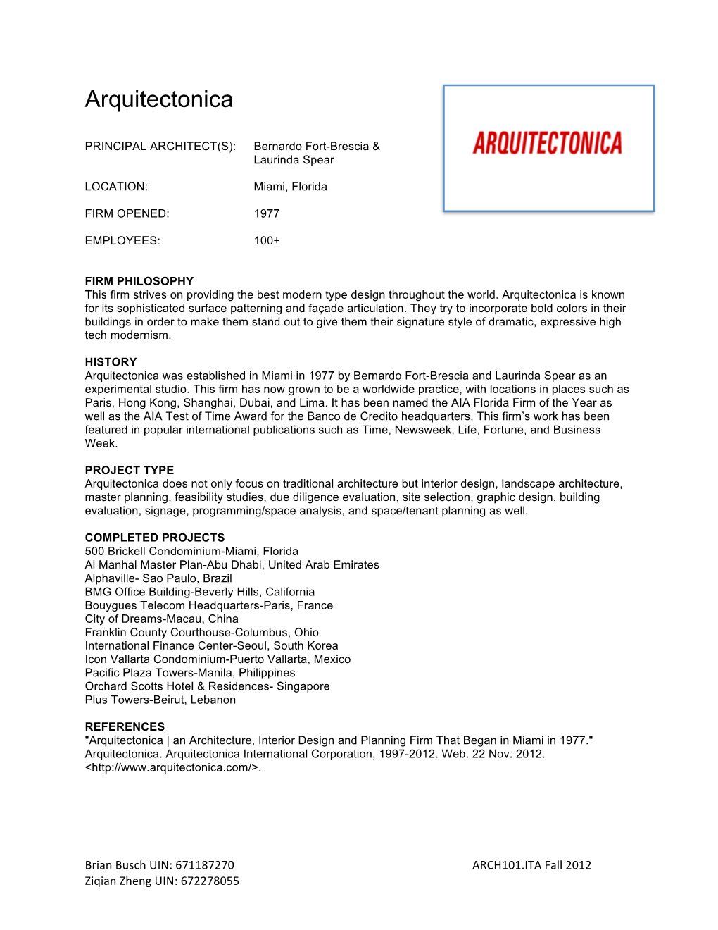 Firm and Building Assignment- Busch, B and Zheng, Z