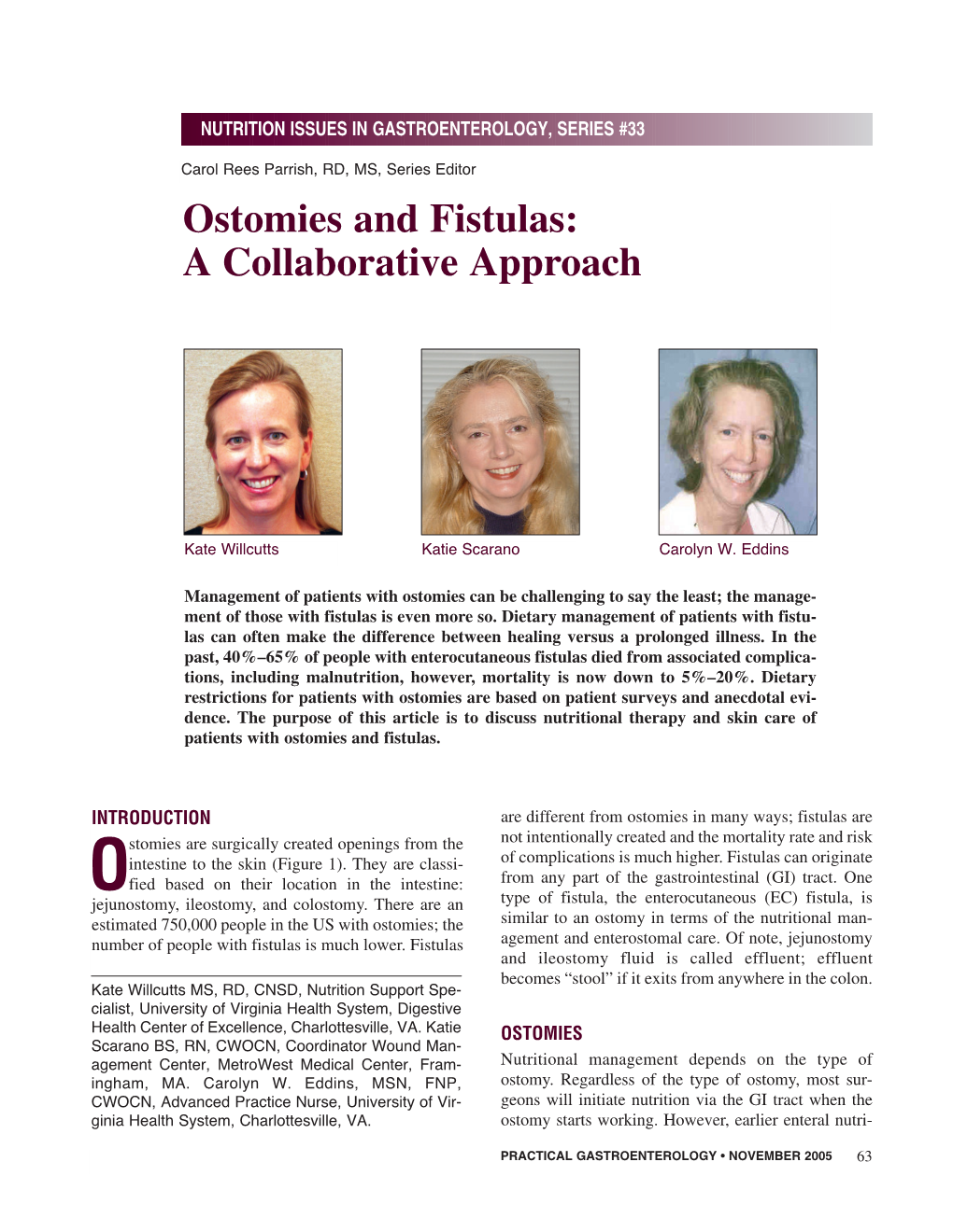 Ostomies and Fistulas: a Collaborative Approach