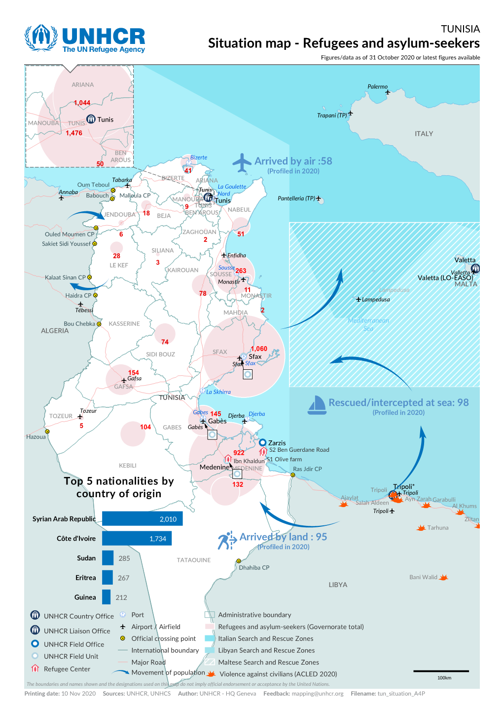 Refugees and Asylum-Seekers Figures/Data As of 31 October 2020 Or Latest Figures Available