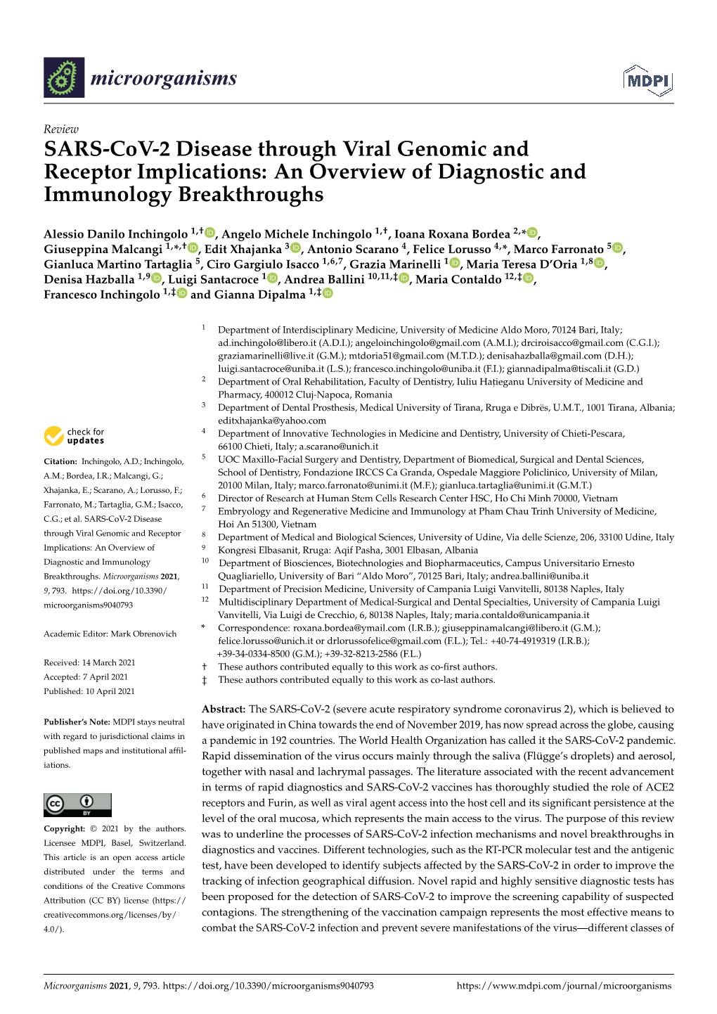 SARS-Cov-2 Disease Through Viral Genomic and Receptor Implications: an Overview of Diagnostic and Immunology Breakthroughs