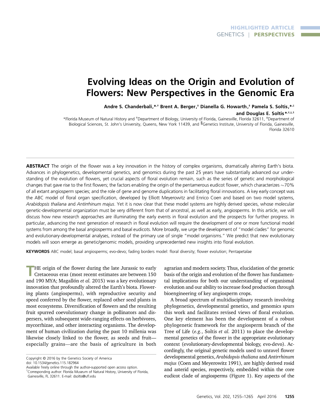 Evolving Ideas on the Origin and Evolution of Flowers: New Perspectives in the Genomic Era