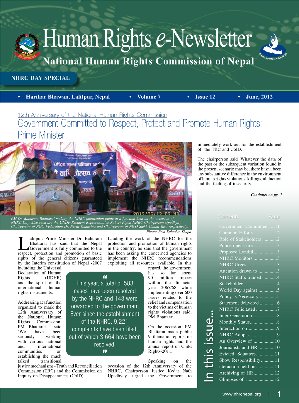 Human Rights E-Newsletter National Human Rights Commission of Nepal