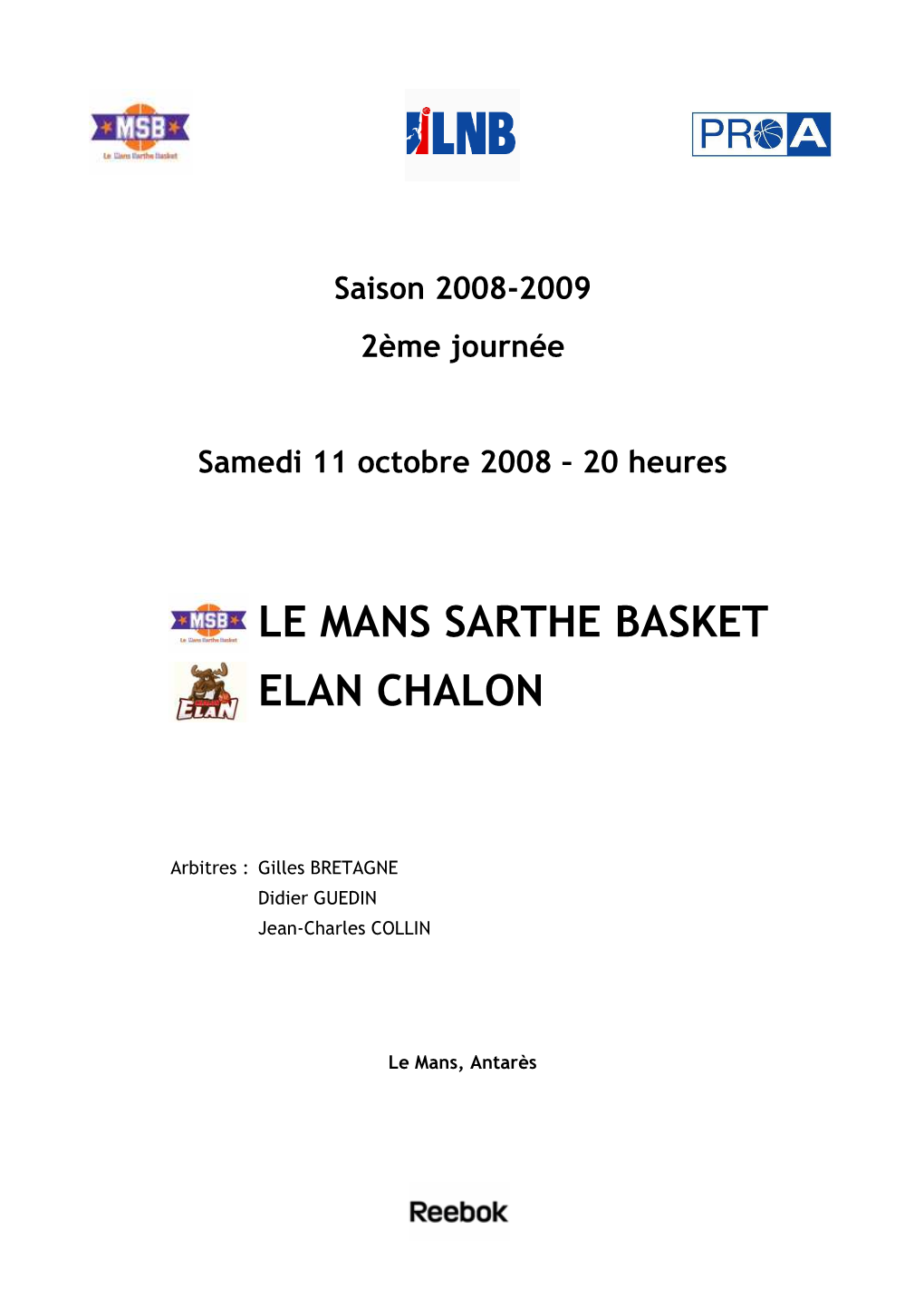 Le Mans Sarthe Basket Elan Chalon