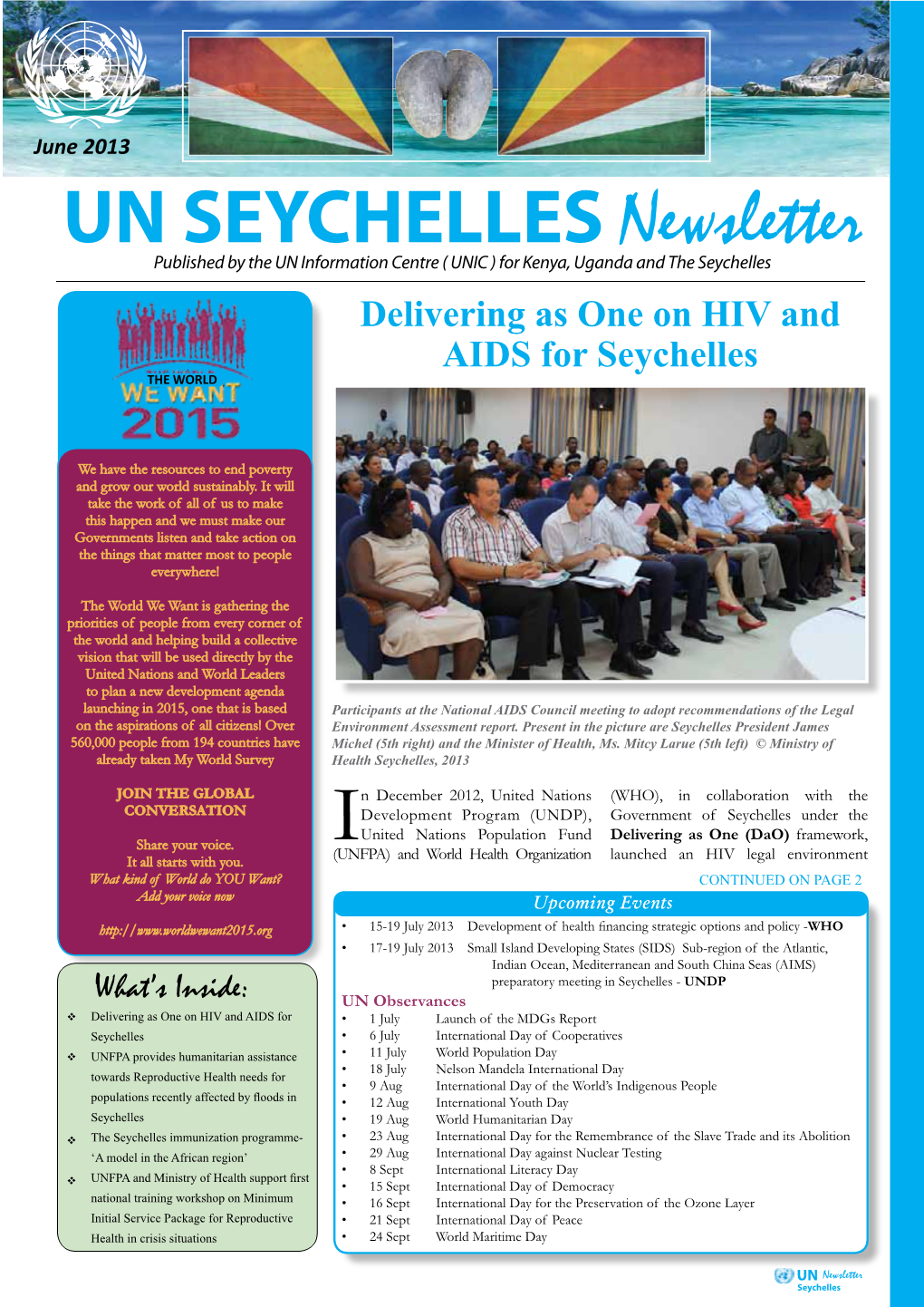 UN SEYCHELLES Newsletter