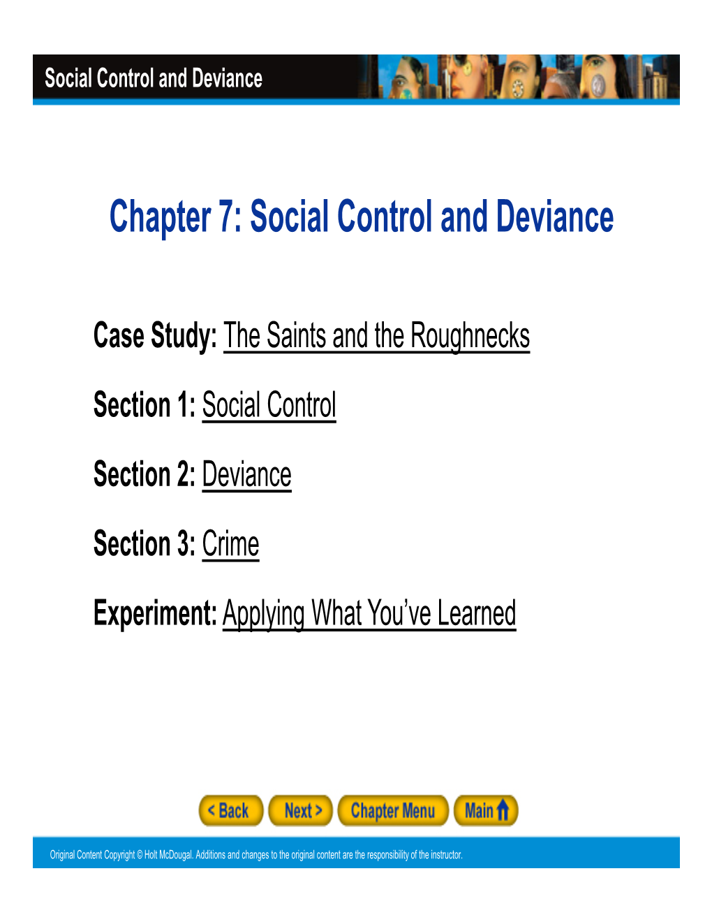 Social Control and Deviance