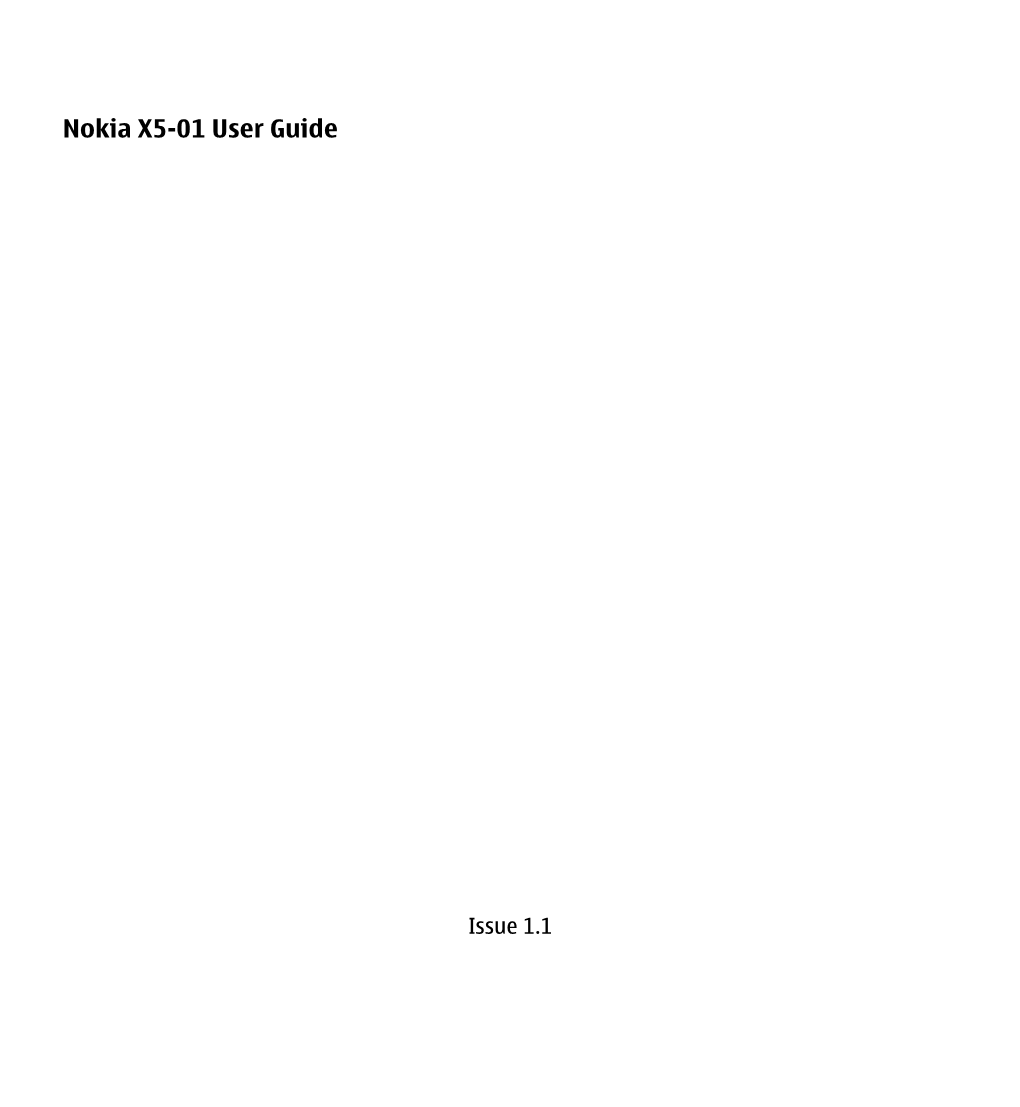 Nokia X5-01 User Guide