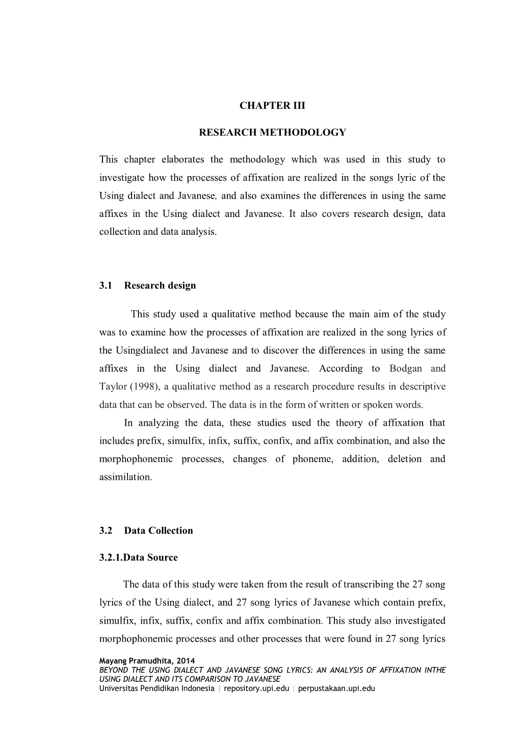 CHAPTER III RESEARCH METHODOLOGY This Chapter