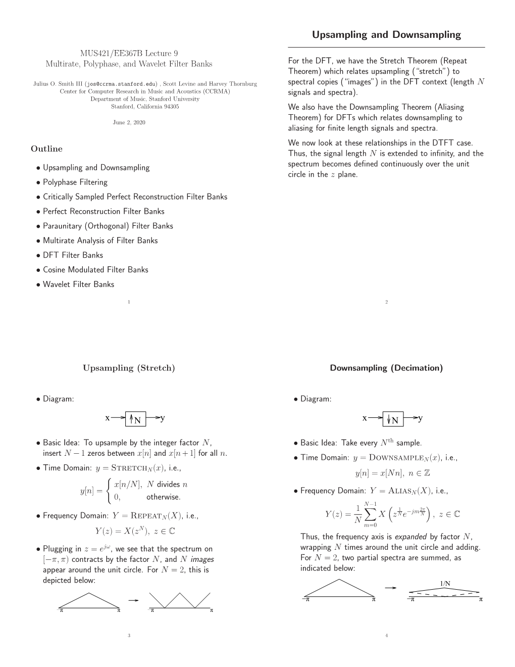 Upsampling and Downsampling