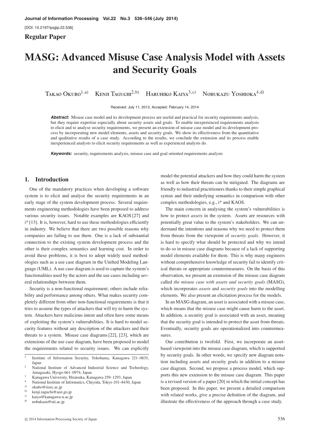 Advanced Misuse Case Analysis Model with Assets and Security Goals