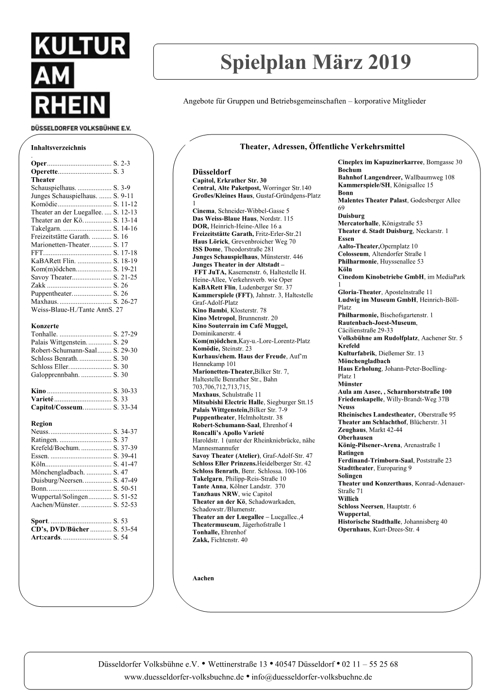 Spielplan März 2019