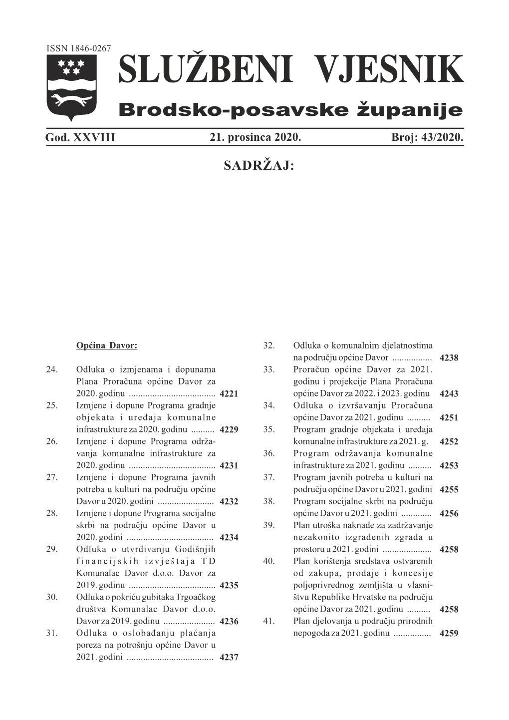 Službeni Vjesnik Brodsko-Posavske Županije Broj