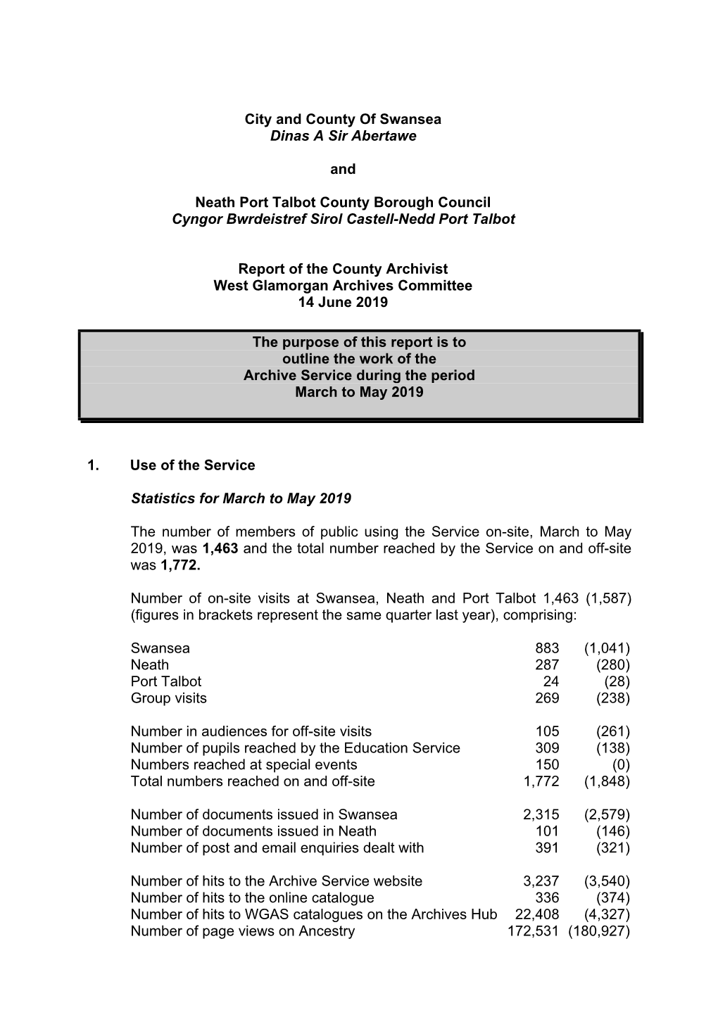 Report of the County Archivist. PDF 125 KB