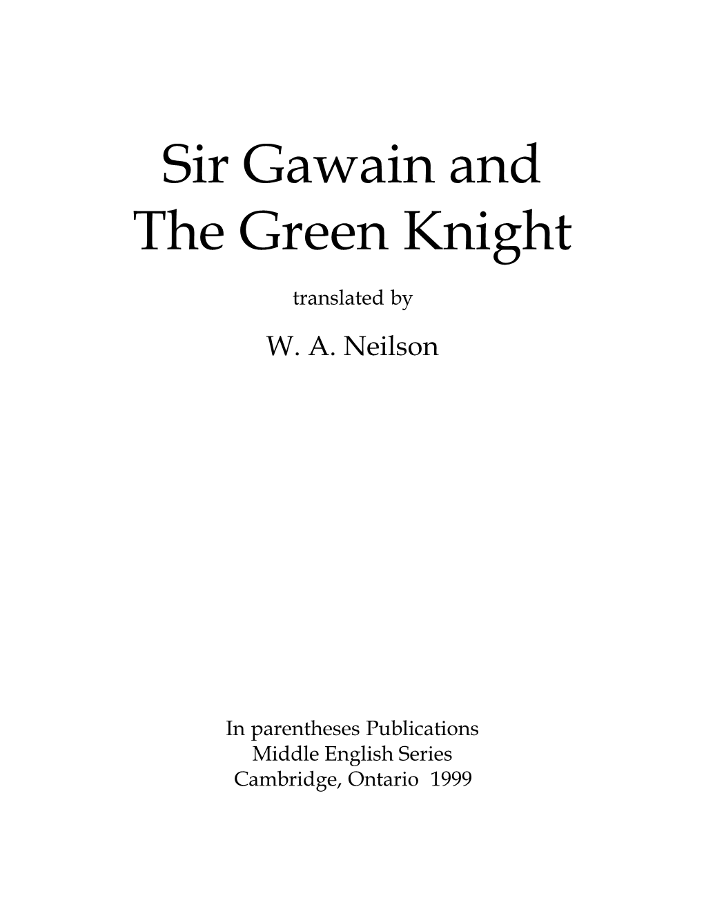 Sir Gawain and the Green Knight