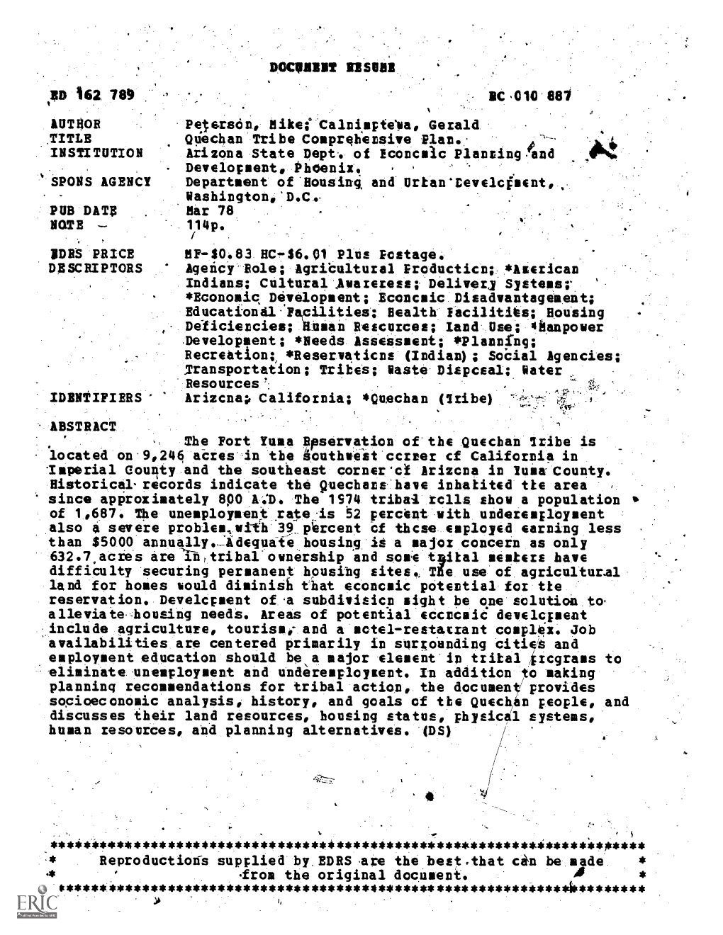 Quechan Tribe Comprehensive Plan