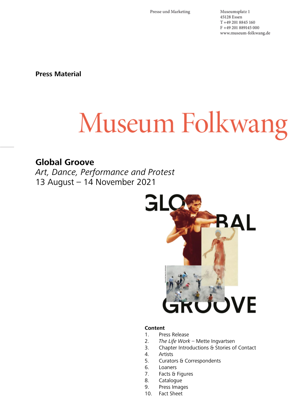 Global Groove Art, Dance, Performance and Protest 13 August – 14 November 2021