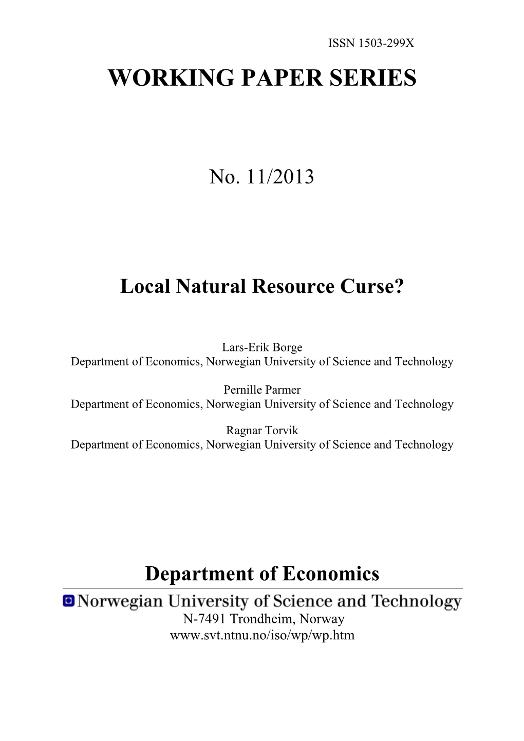 Local Natural Resource Curse?
