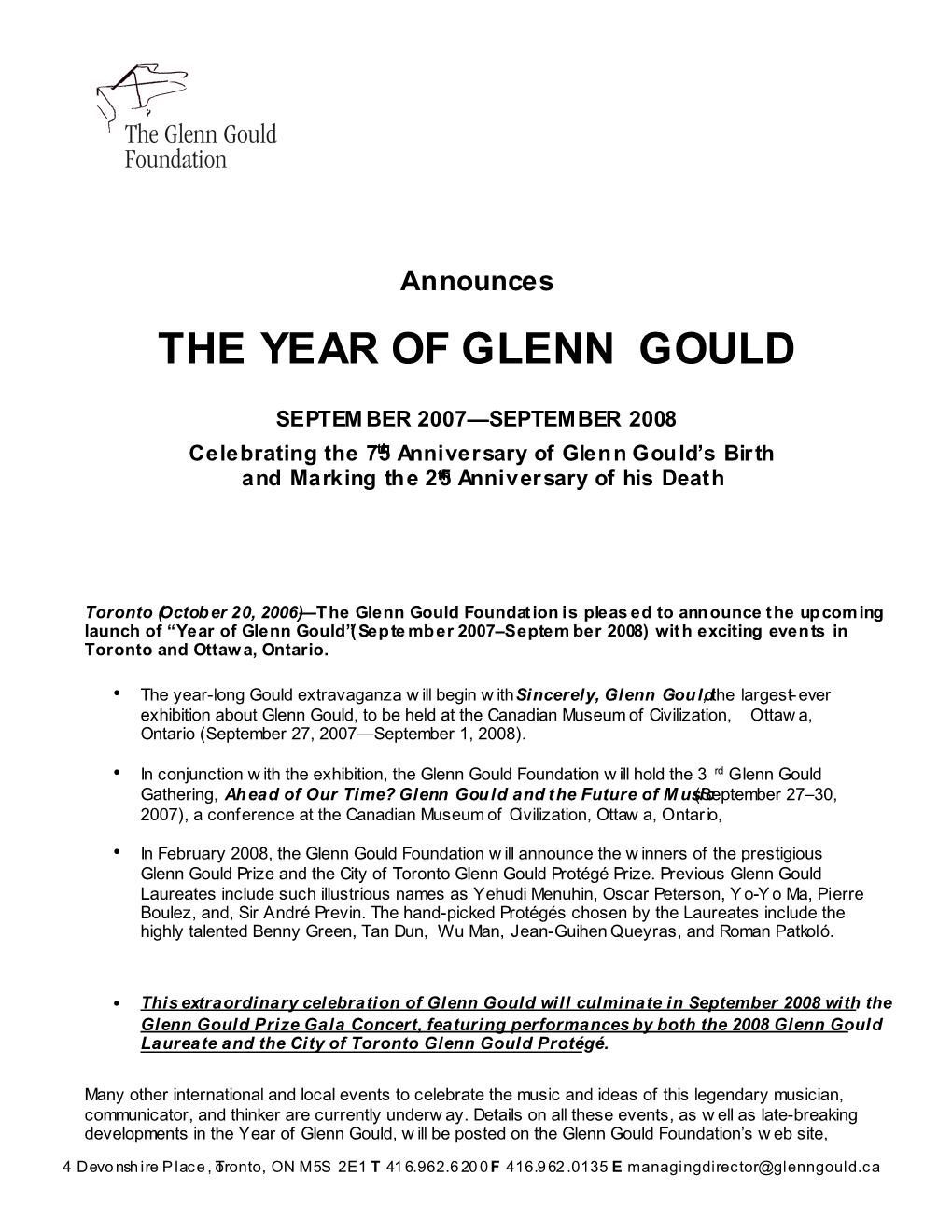 The Year of Glenn Gould