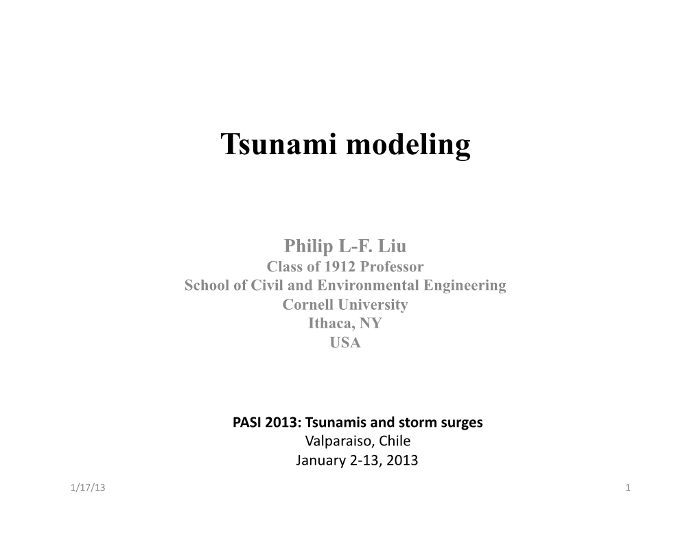 Tsunami Modeling