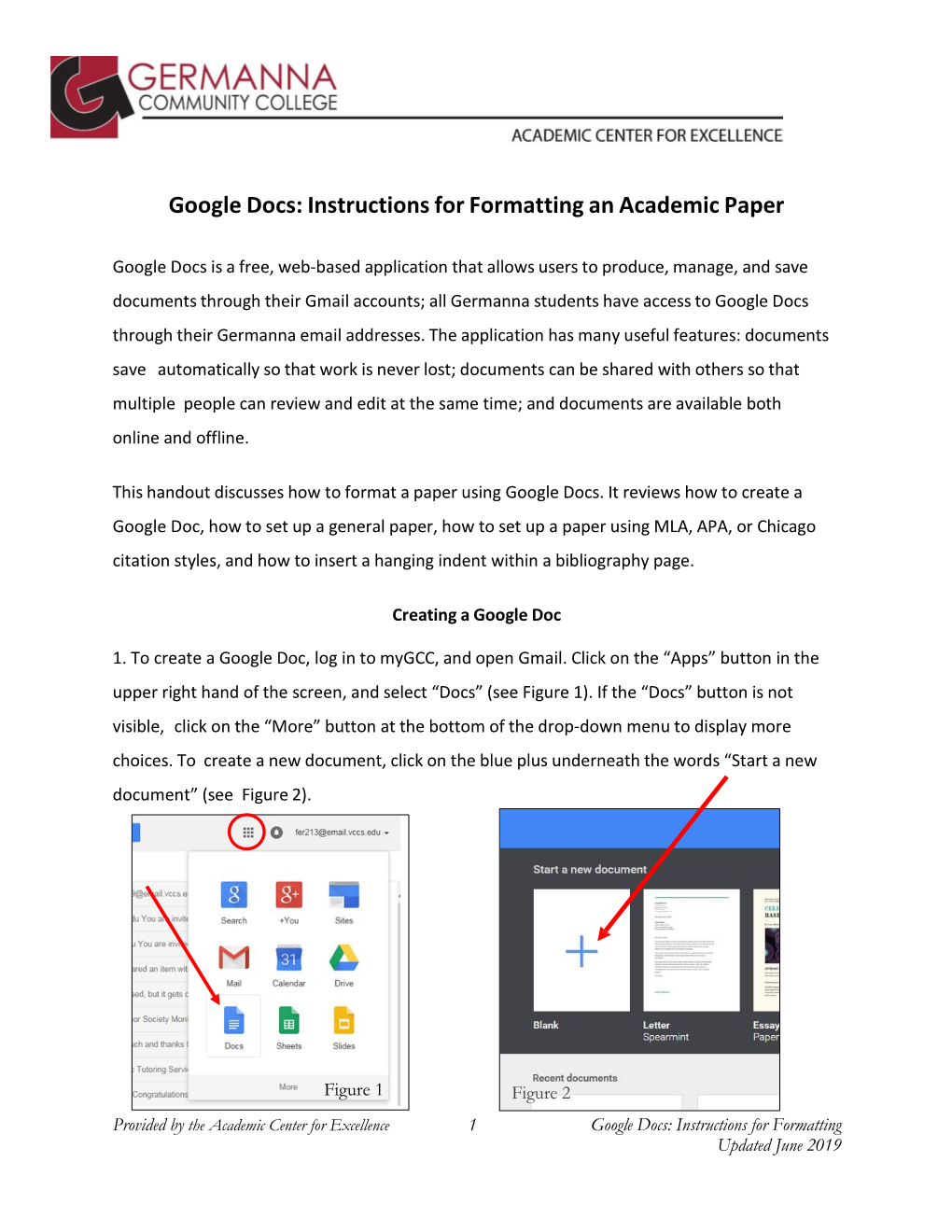 Google Docs: Instructions for Formatting an Academic Paper