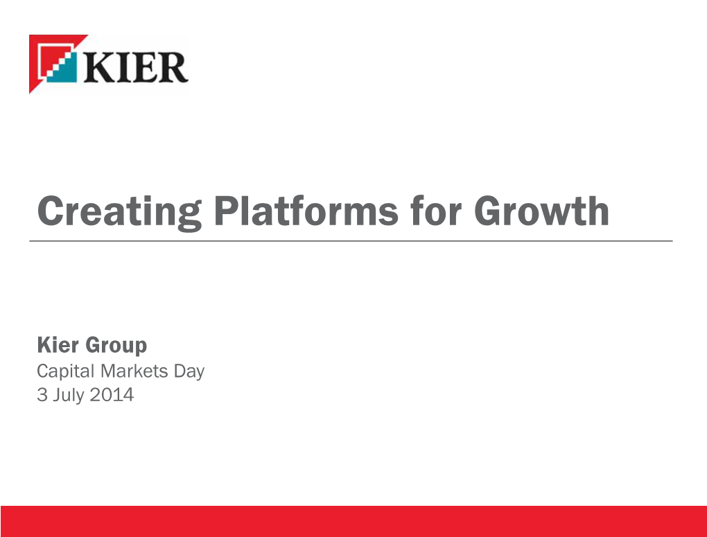 Creating Platforms for Growth
