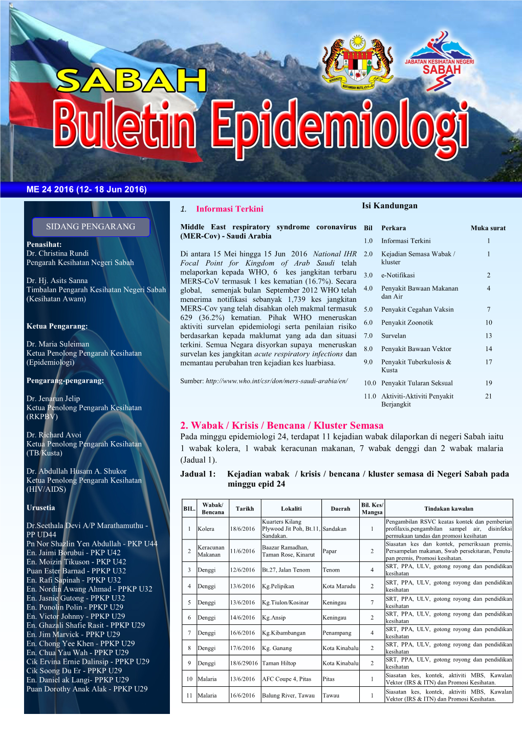 2. Wabak / Krisis / Bencana / Kluster Semasa Dr