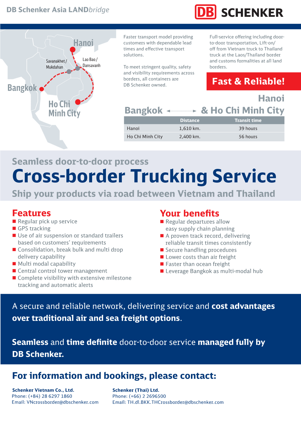 Cross-Border Trucking Service Ship Your Products Via Road Between Vietnam and Thailand