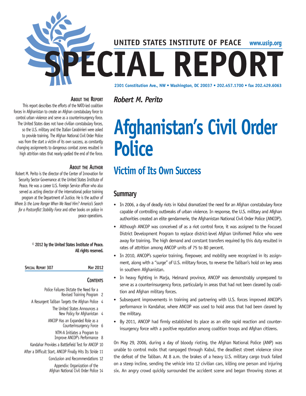 Afghanistan's Civil Order Police