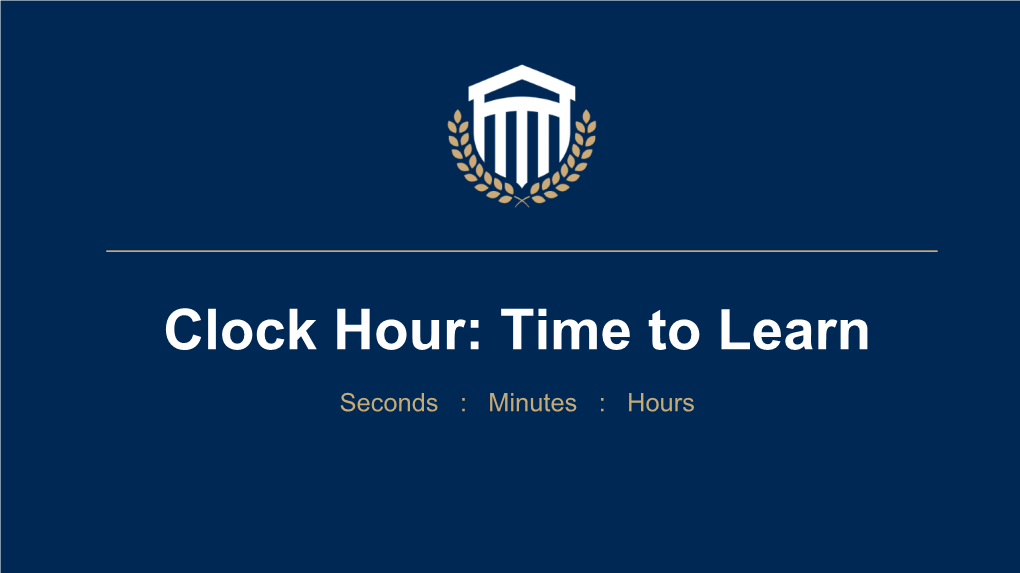 Clock Hour: Time to Learn