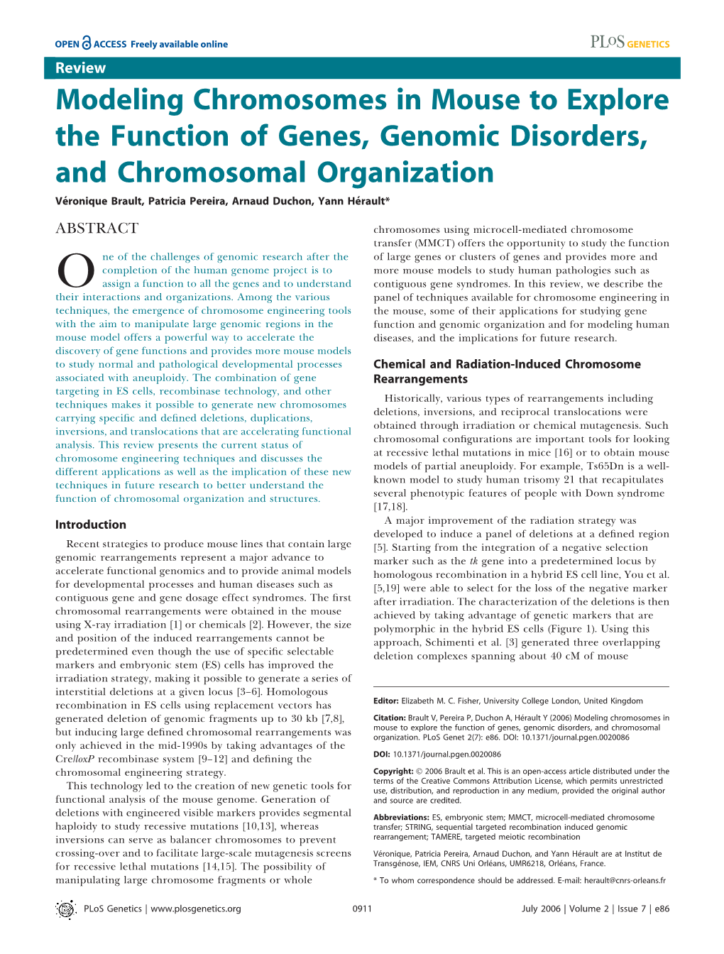 Modeling Chromosomes in Mouse to Explore the Function of Genes