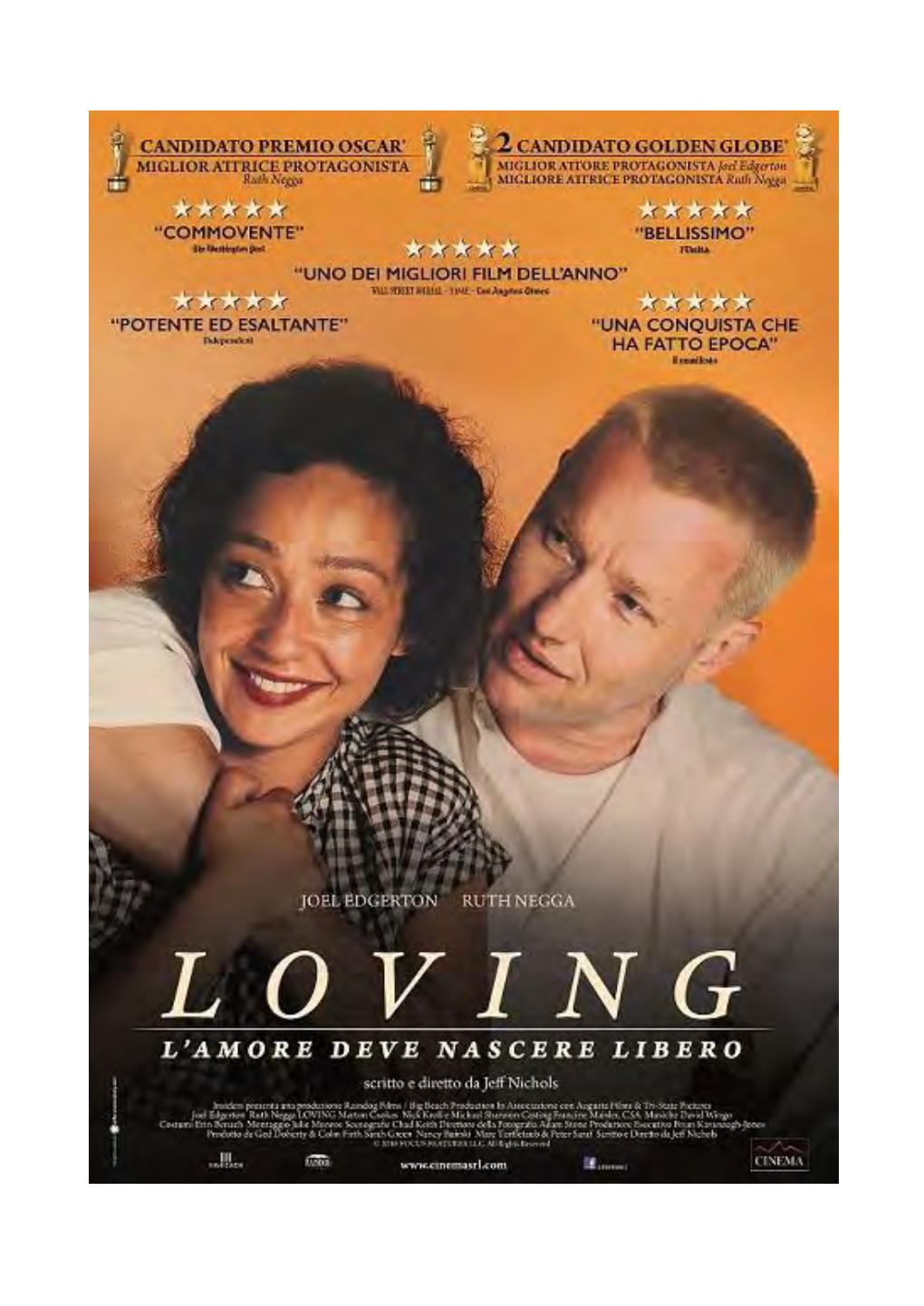 Ruth Negga MIGLIOR ATTORE PROTAGONISTA – Joel Edgerton MIGLIOR ATTRICE PROTAGONISTA – Ruth Negga