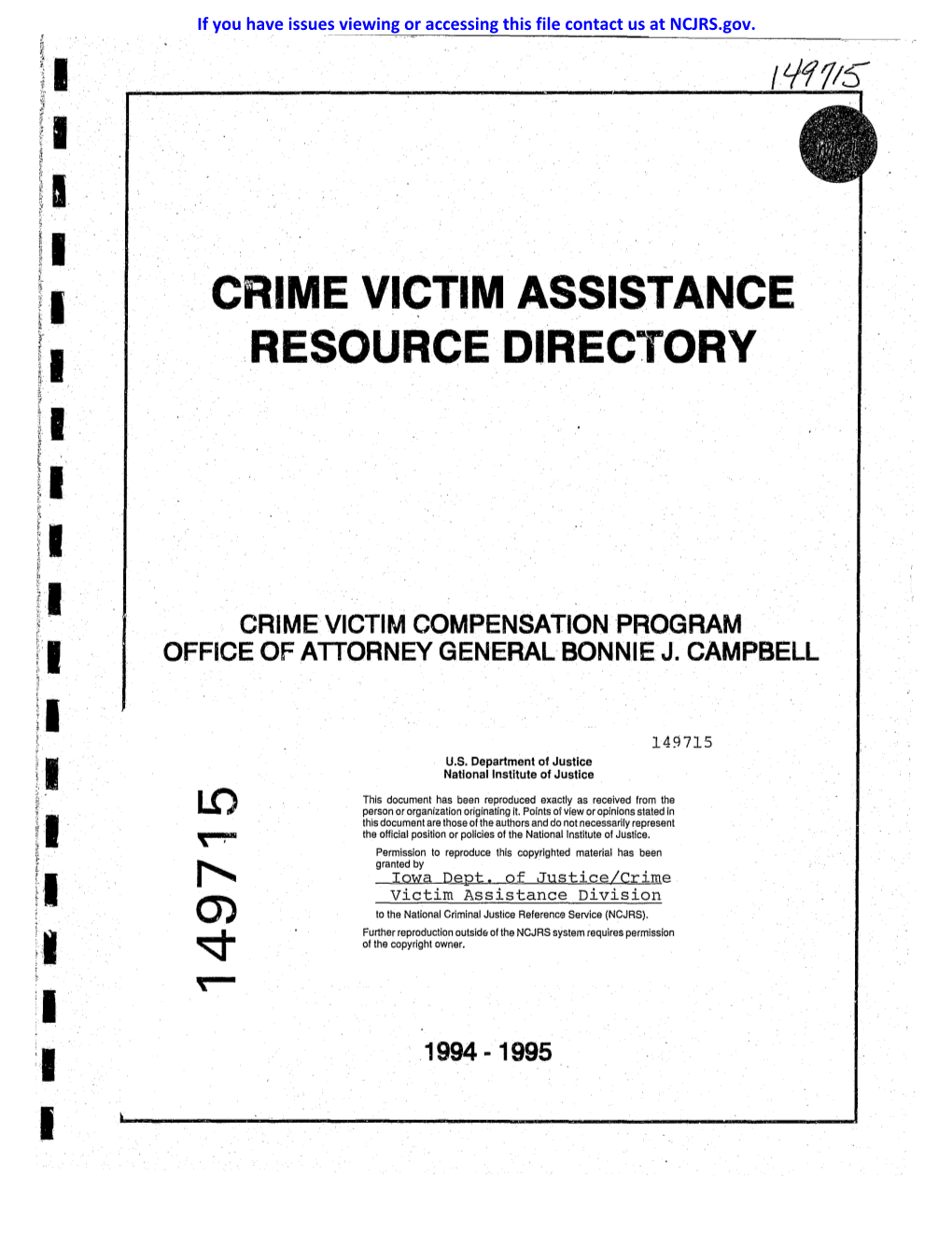 Crime Victim Assistance Resource Directory