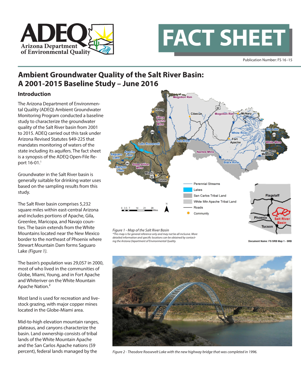 FACT SHEET of Environmental Quality Publication Number: FS 16 -15