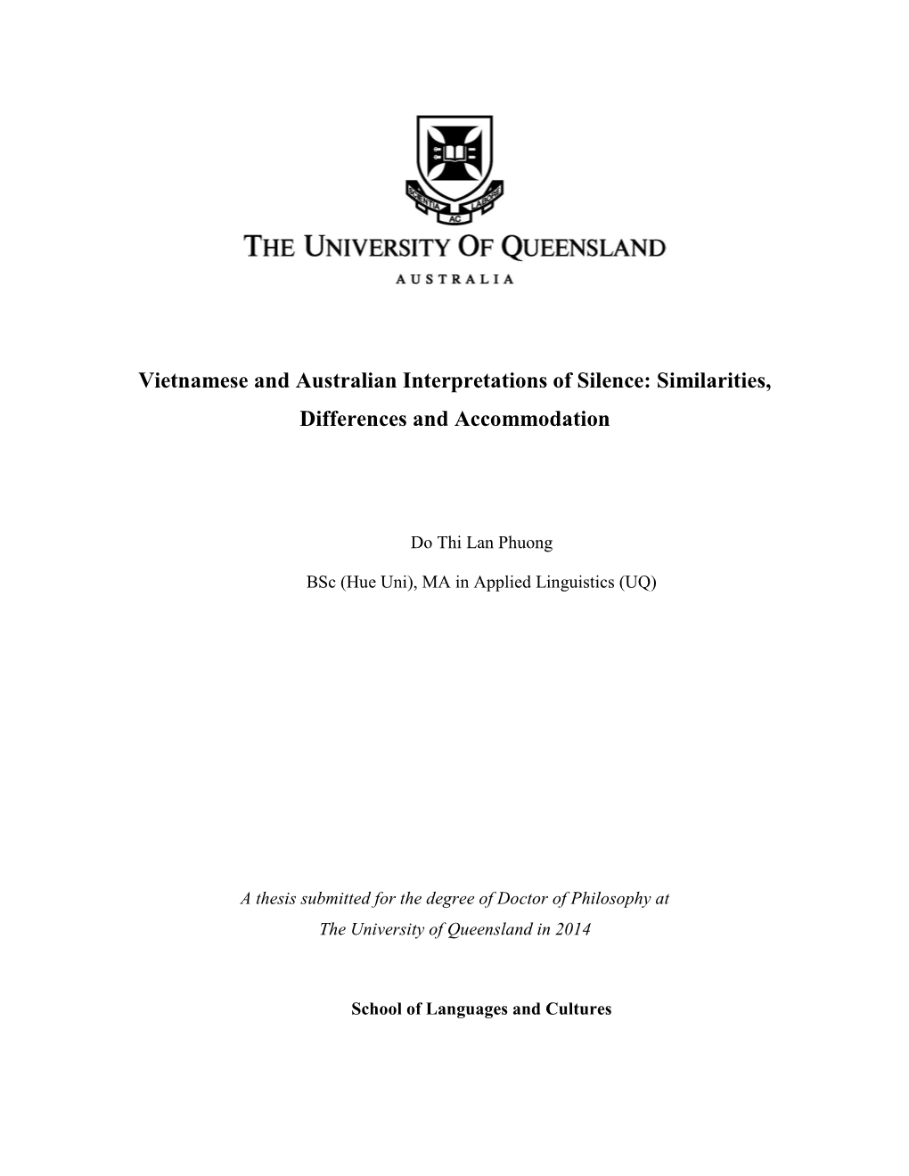 Vietnamese and Australian Interpretations of Silence: Similarities, Differences and Accommodation