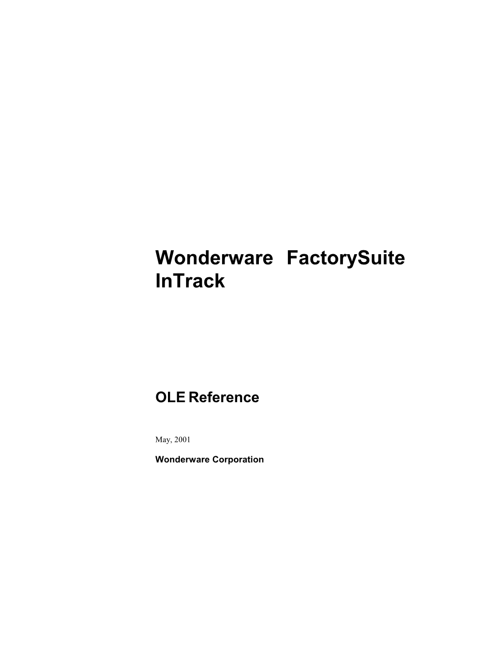 Wonderware Factorysuite Intrack