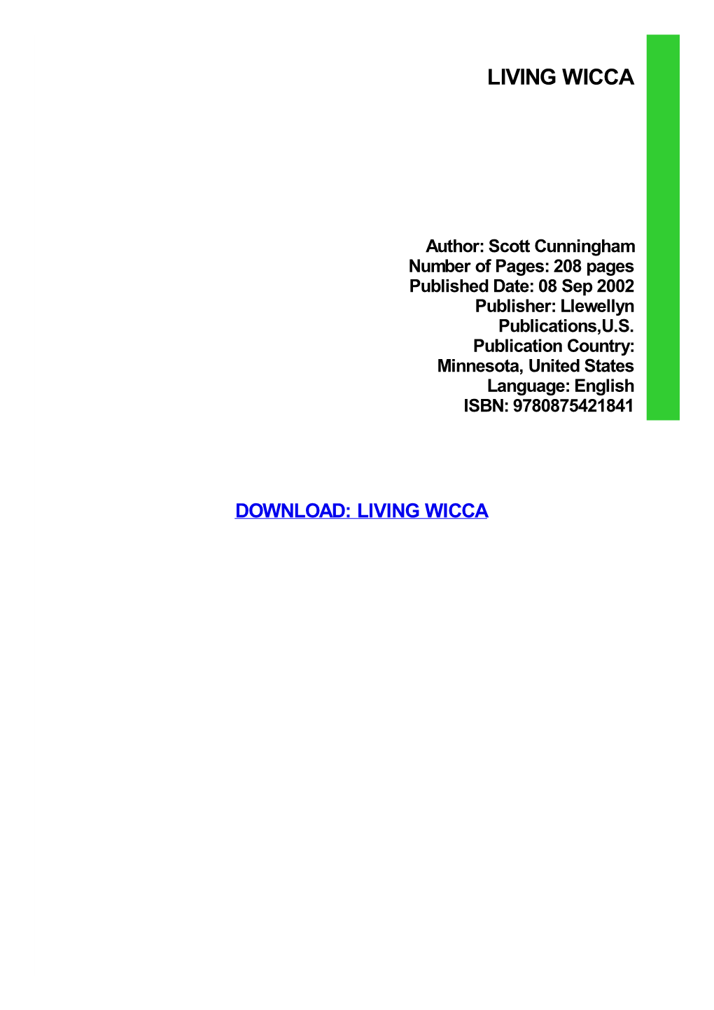 Living Wicca Download Free