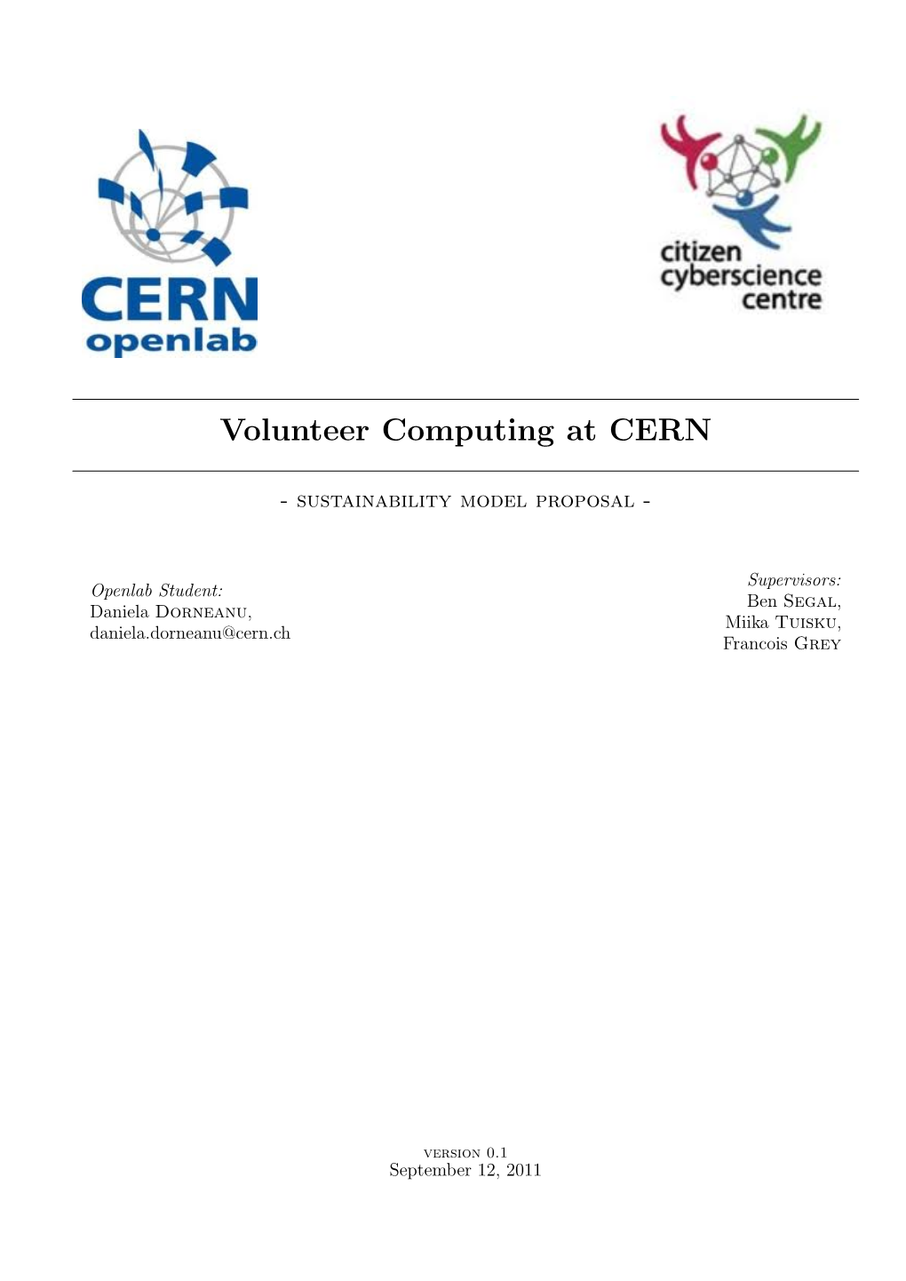 Volunteer Computing at CERN