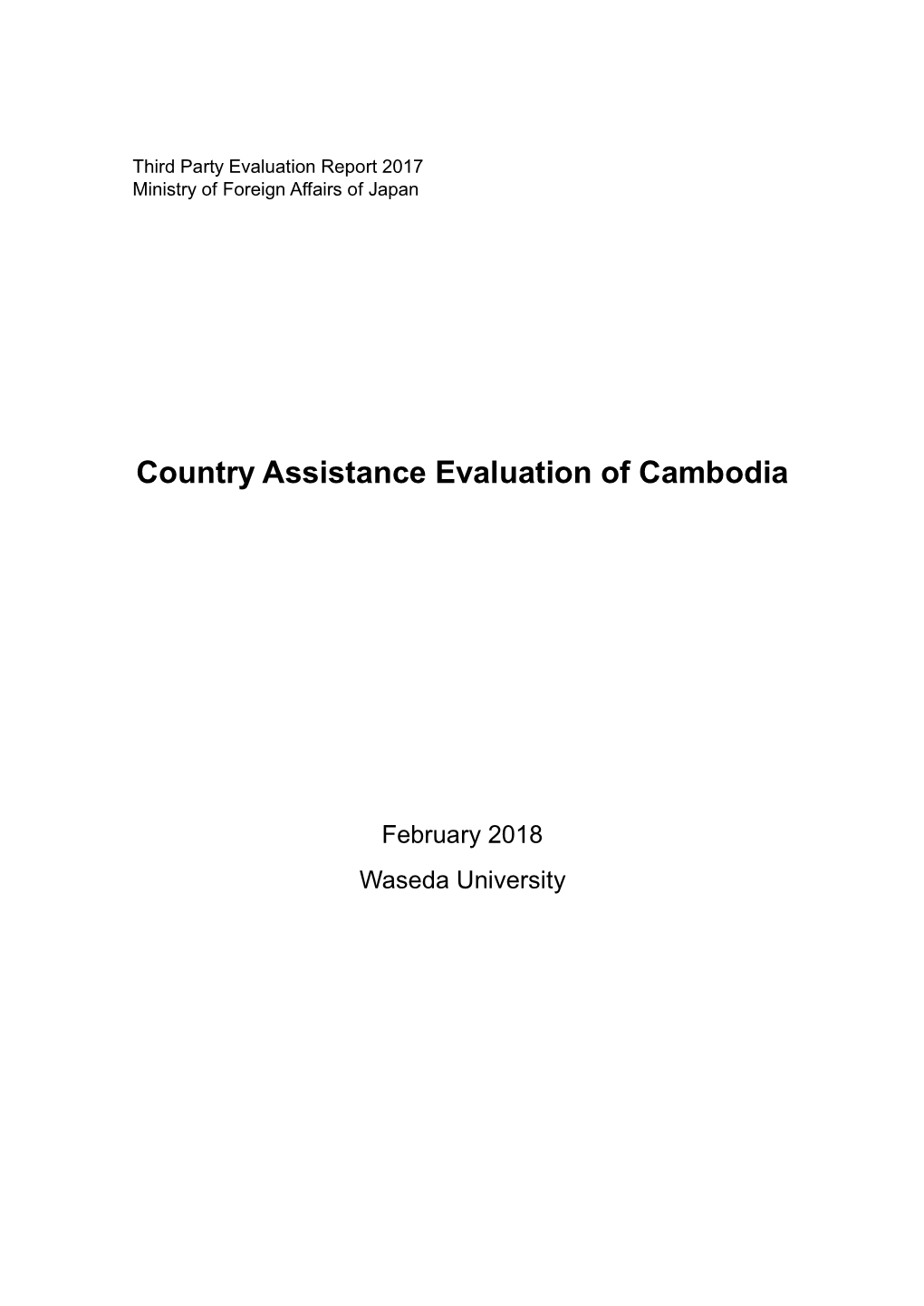 Country Assistance Evaluation of Cambodia