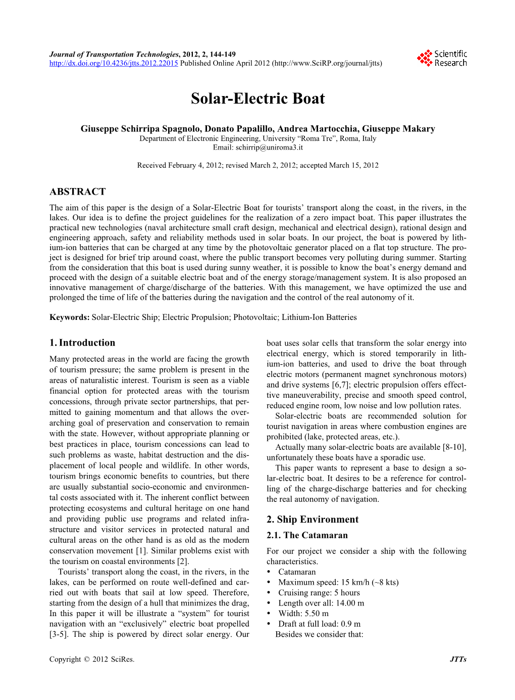 Solar-Electric Boat