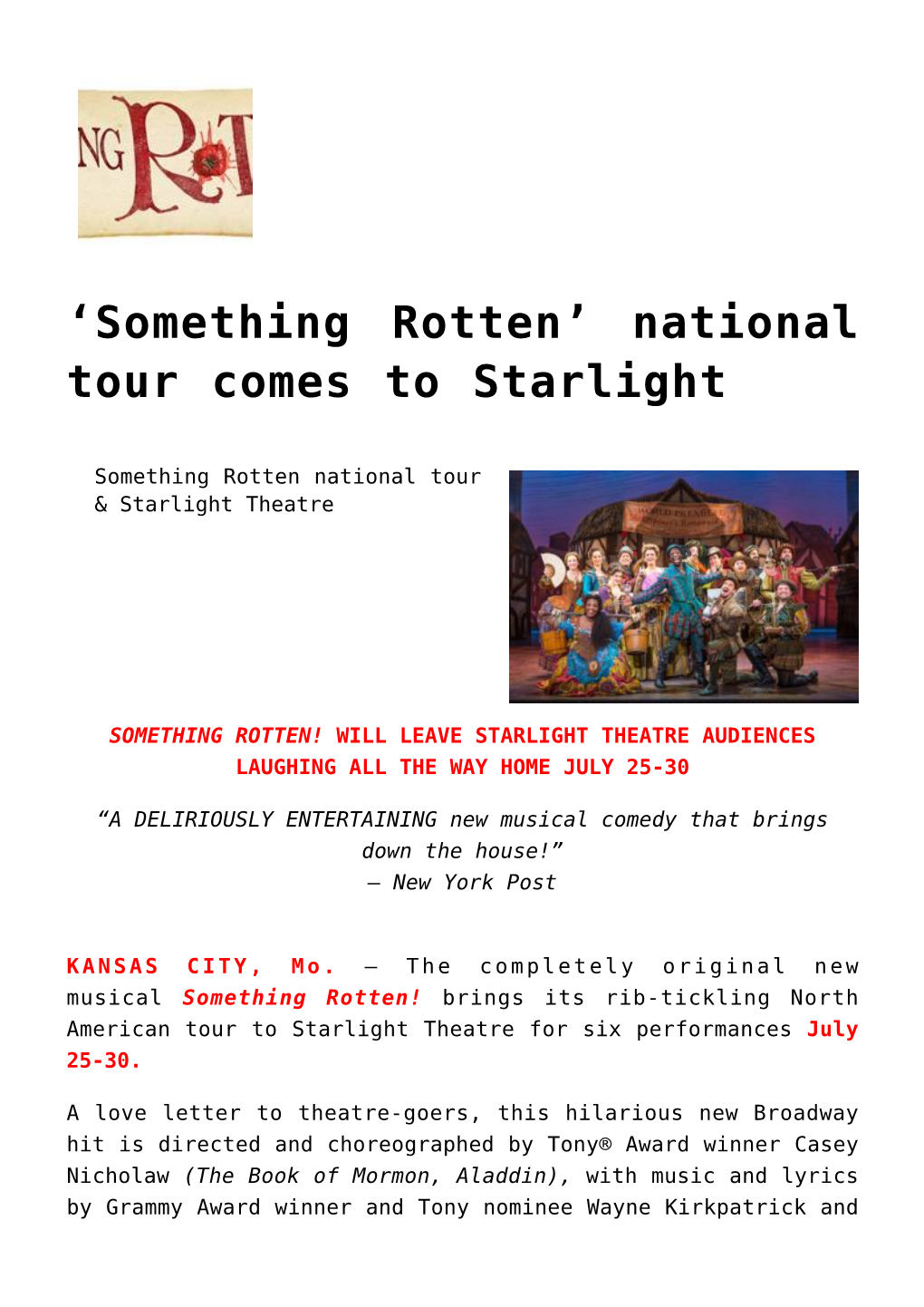 National Tour Comes to Starlight