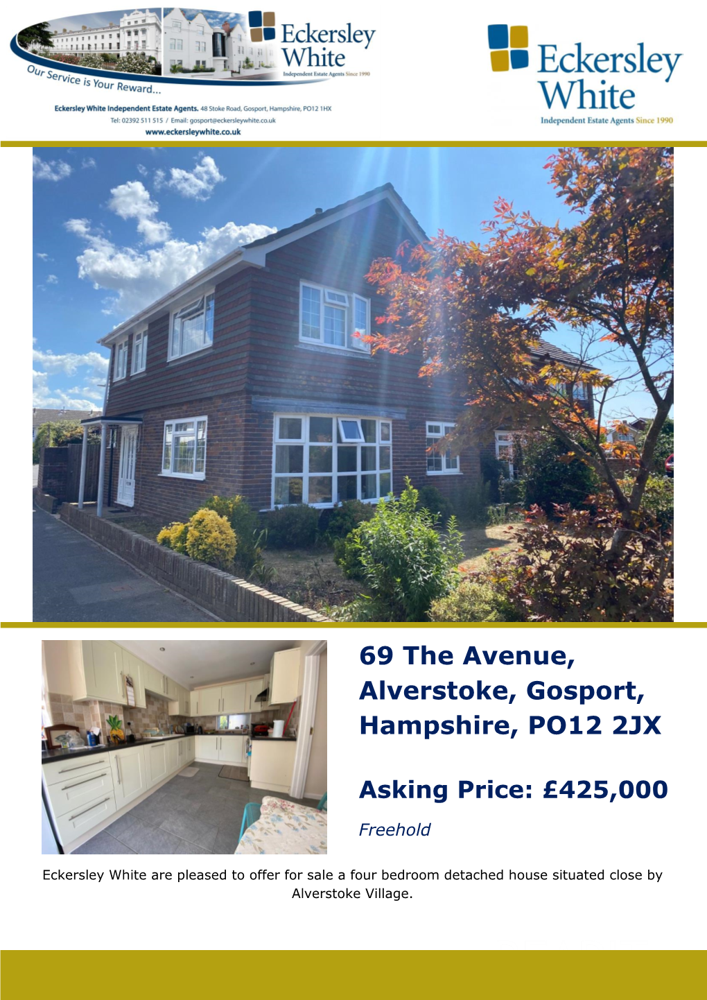 69 the Avenue, Alverstoke, Gosport, Hampshire, PO12 2JX