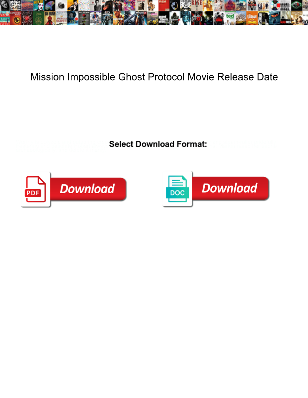 Mission Impossible Ghost Protocol Movie Release Date