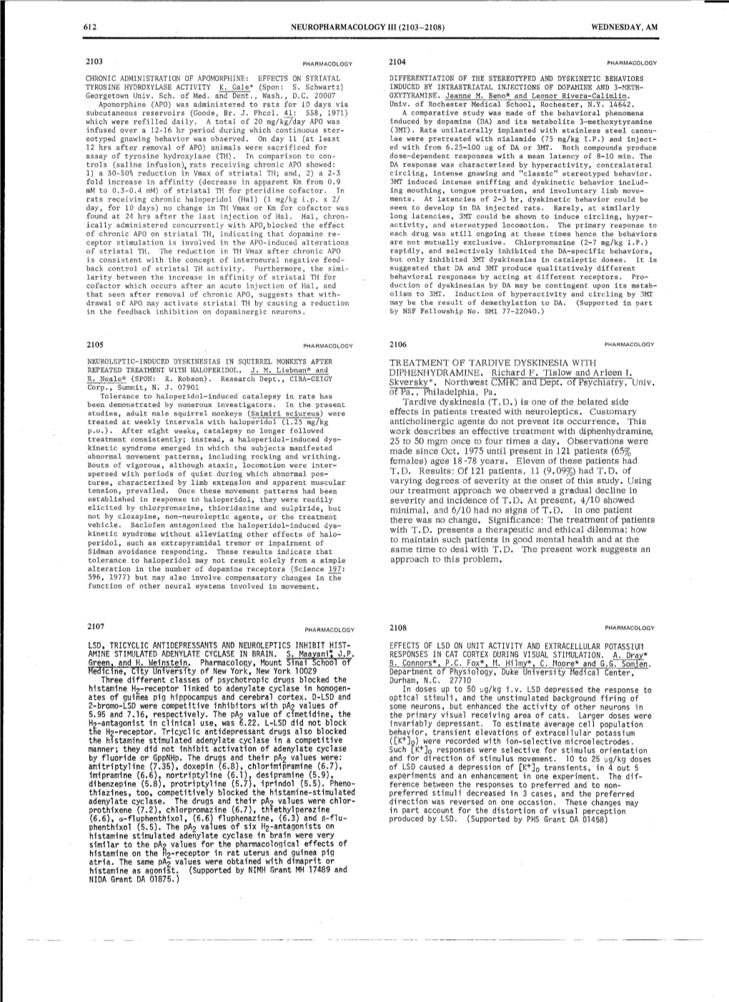 AMINE STIMULATED ADENYLATE CYCLASE in BRAIN. S. Maayani~ J.P