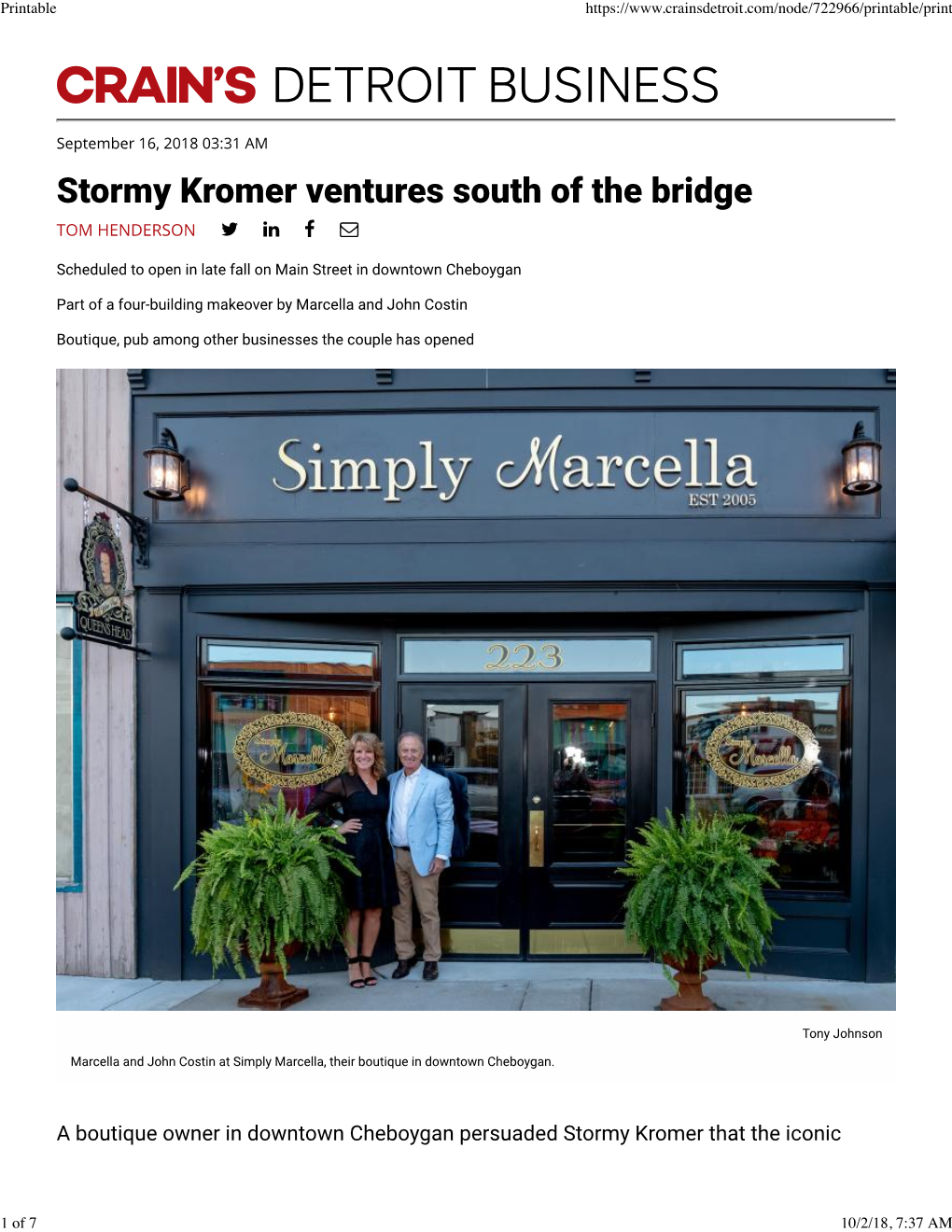 Stormy Kromer Ventures South of the Bridge TOM HENDERSON ! 