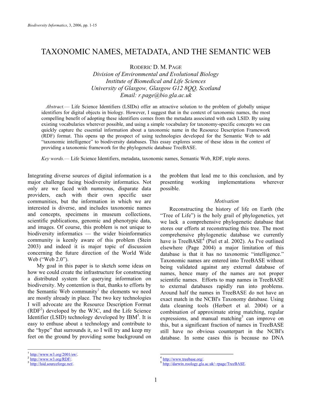 Taxonomic Names, Metadata, and the Semantic Web